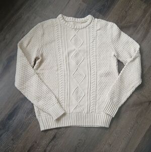 Cream Cable Knit Sweater Cozy Rory Size Small